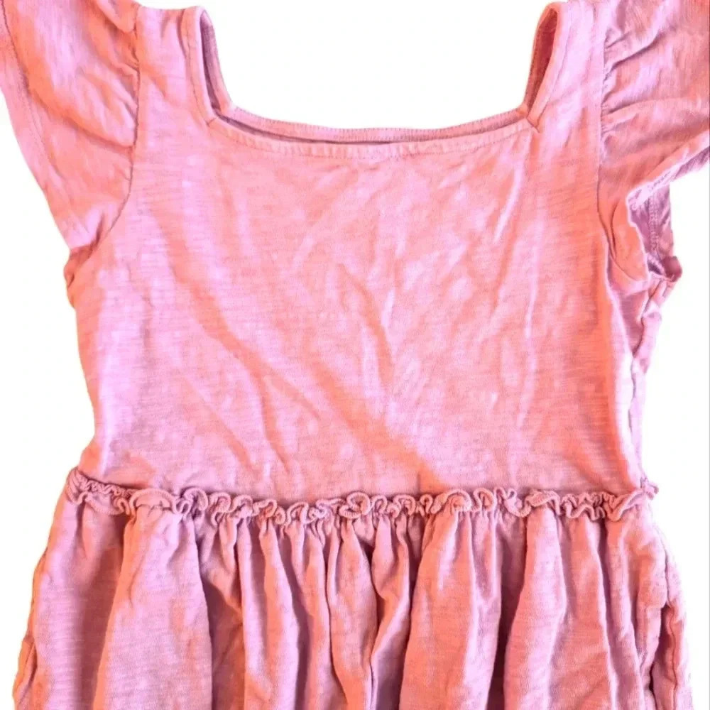 Cat & Jack Size XS 4-5 Casual 100% Cotton Pink Dress for Girls - Picture 3 of 5